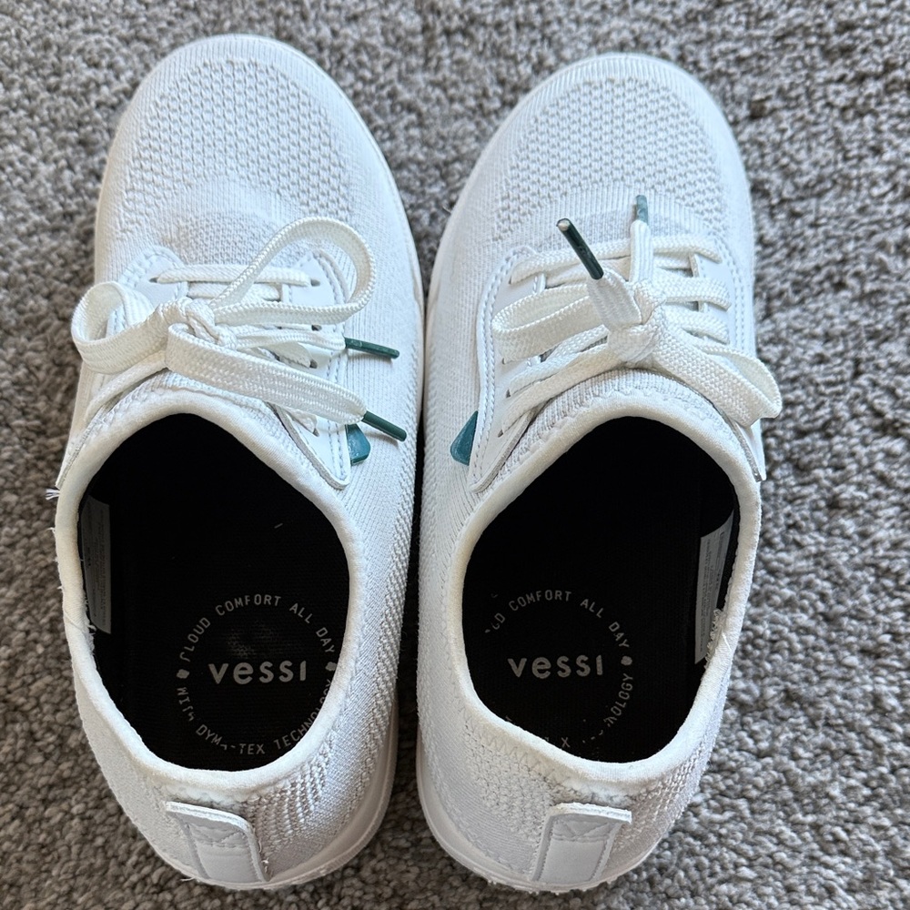 Vessi White Knit Sneakers